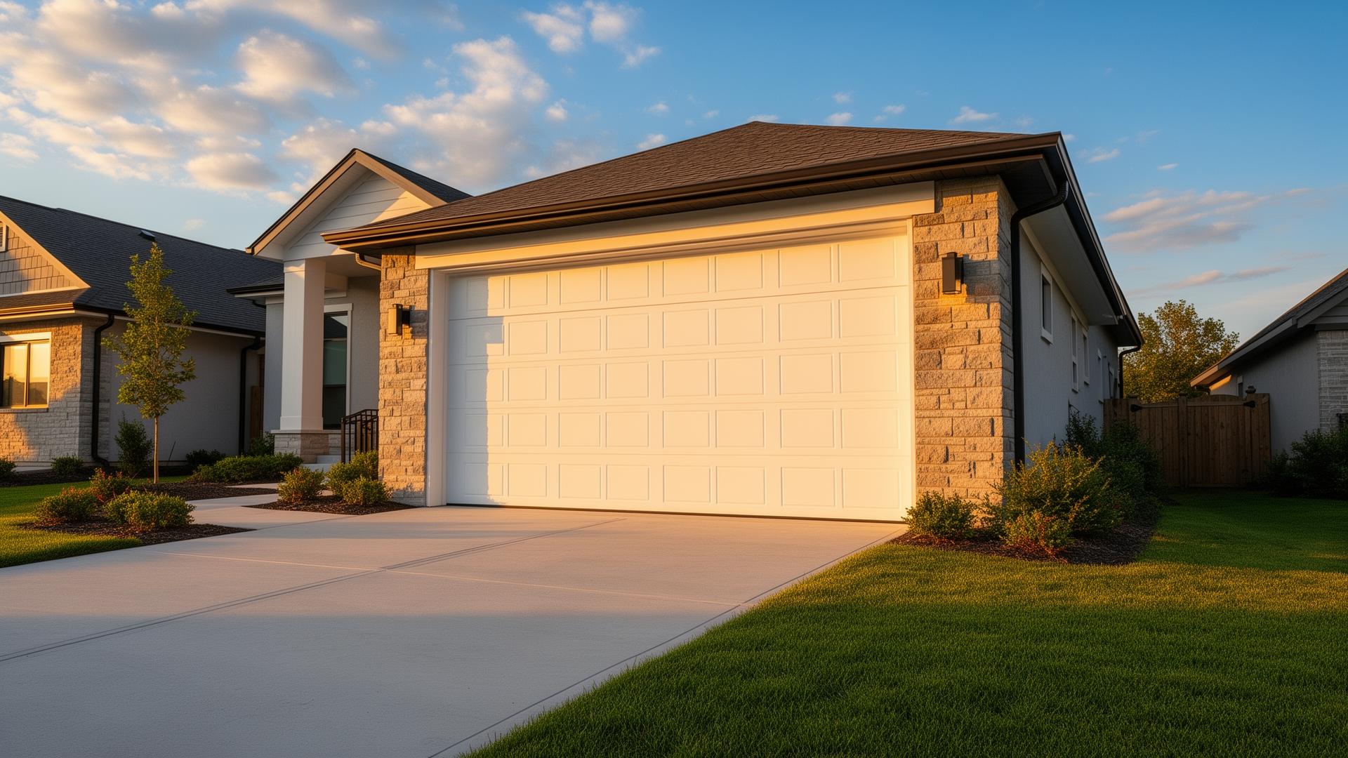 Modern garage door on residential home in Shelton, CT